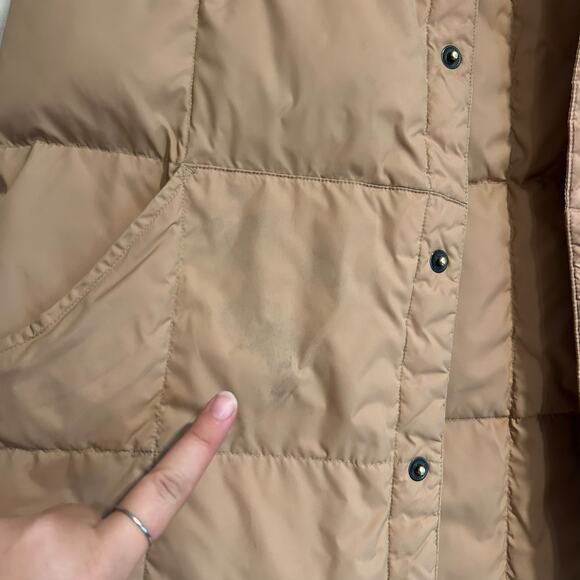Lands’ End Down Puffer Vest Men’s Large – Tan Snap Button Lightweight - Picture 6 of 16